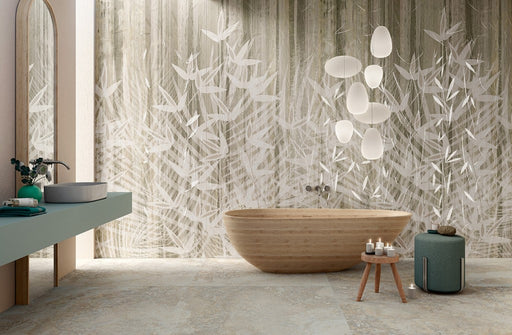 Captiva Shadow Leaves Floral Satin Porcelain Wall Tile 600x1200mm