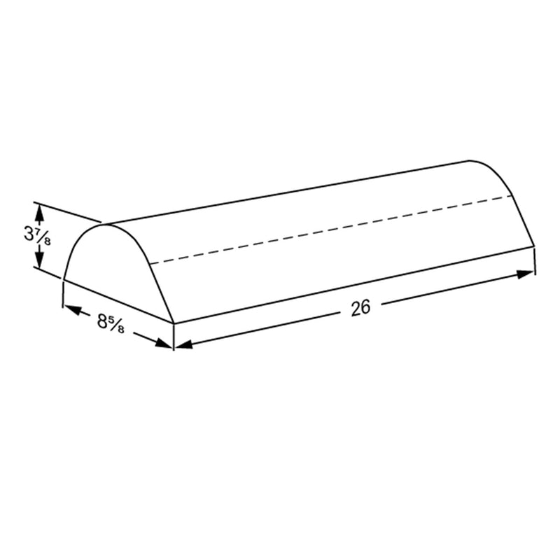 Pressalit headrest for MSCT 1 & MSCT 4 shower change trolley, pewter grey, dimensioned drawing