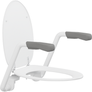 Pressalit TMA 2 Toilet Arm Support with Dania Toilet Seat, White/Anthracite (R1190112000)