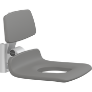 Pressalit PLUS Replacement Shower Seat 450 with Aperture incl. Backrest, Manually Height Adjustable, Anthracite (R7125112)