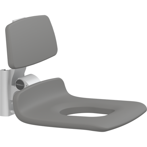 Pressalit PLUS Replacement Shower Seat 450 with Aperture incl. Backrest, Manually Height Adjustable, Anthracite (R7125112)