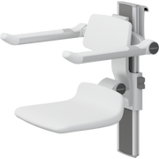 Pressalit PLUS Shower Seat 310 incl. Backrest & Armrests, Manually Height & Sideways Adjustable, White (R7364000)