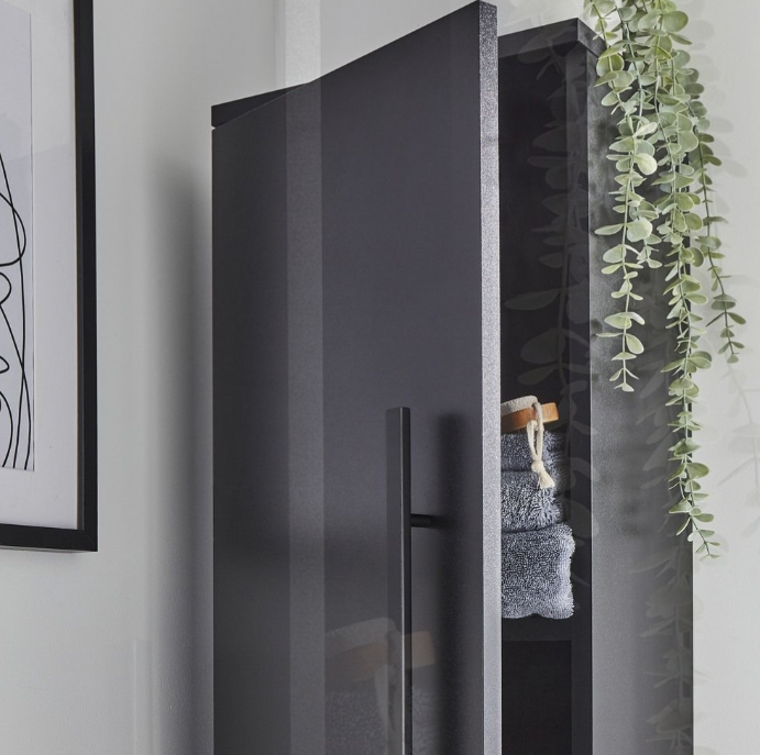 Kartell K-VIT Purity Nero Wall Mounted Side Unit- Matt Black (PN1400SU)