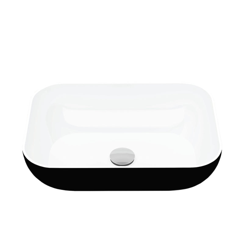Coral 470mm No Taphole Sit On Basin Black/White