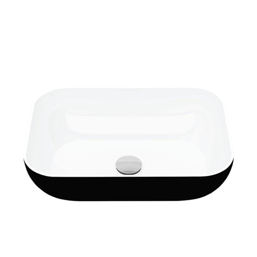 Coral 470mm No Taphole Sit On Basin Black/White