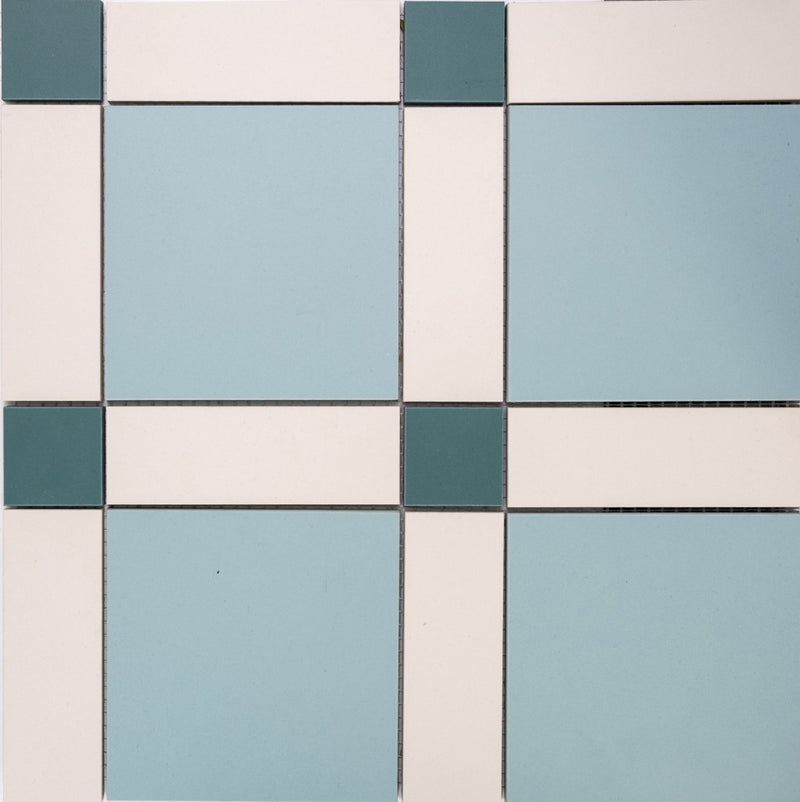 Coral Gables Mint Green Victorian Pattern Matt Porcelain Floor Tile 385x385mm