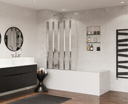 Coram Folding 5 panel bath screen, chrome