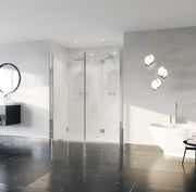 Coram Premier 8 double bi-fold doors, chrome