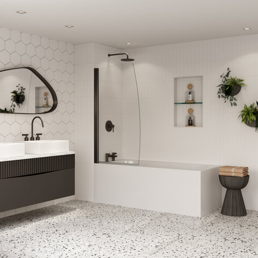 Coram Sail bath screen 800mm in black