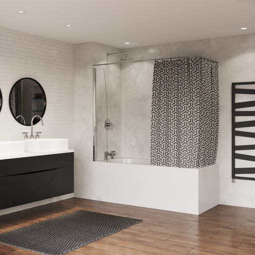 Coram shower curtain screen 250mm fixed panel, chrome