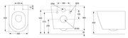 Pressalit Trend Wall-Hung Rimless Toilet — Dimensioned Drawing (220366)
