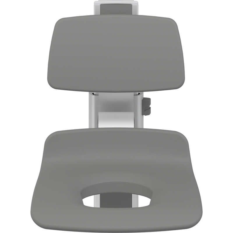 Pressalit PLUS Shower Seat 450 with Aperture incl. Backrest, Manually Height Adjustable, Anthracite (R7425112)