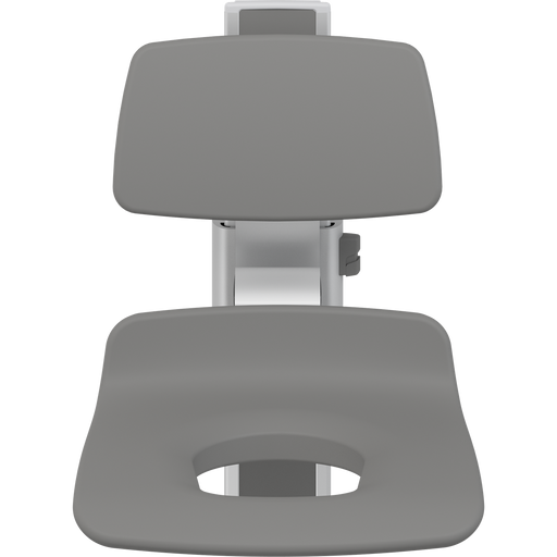 Pressalit PLUS Shower Seat 450 with Aperture incl. Backrest, Manually Height Adjustable, Anthracite (R7425112)