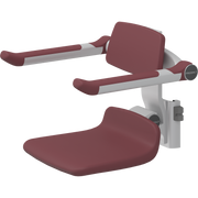Pressalit PLUS Replacement Shower Seat 310 incl. Backrest & Armrests, Manually Height Adjustable, Red (R7034035)