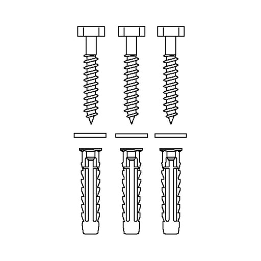 Pressalit Mounting Kit (V8620) — dimensioned drawing
