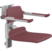 Pressalit PLUS Shower Seat 450 incl. Backrest & Armrests, Manually Height & Sideways Adjustable, Red (R7464035)