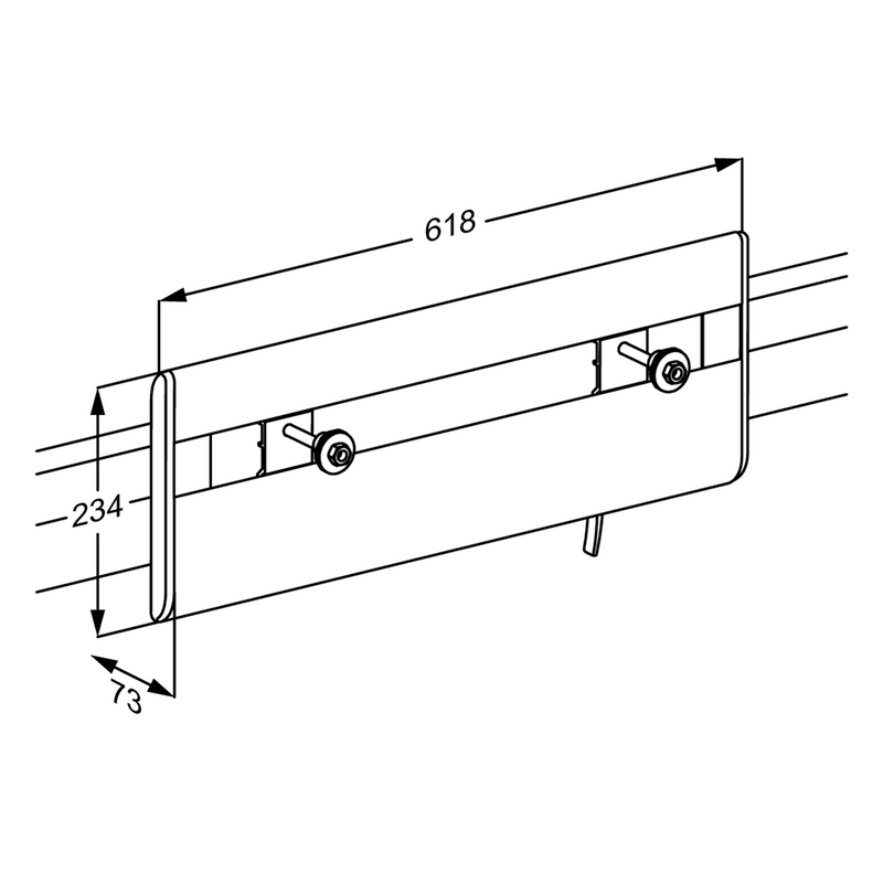 Pressalit PLUS Wash Basin Bracket dimensioned drawing (R4560)