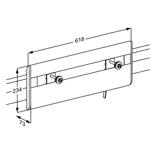 Pressalit PLUS Wash Basin Bracket dimensioned drawing (R4560)