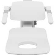 Pressalit PLUS Replacement Shower Seat 450 with Aperture incl. Backrest & Armrests, Manually Height Adjustable, White (R7135000)