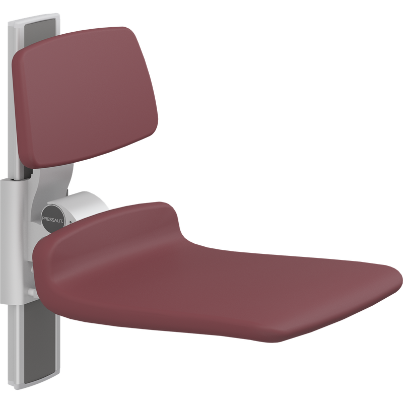 Pressalit PLUS Shower Seat 450 incl. Backrest, Manually Height Adjustable, Red (R7424035)
