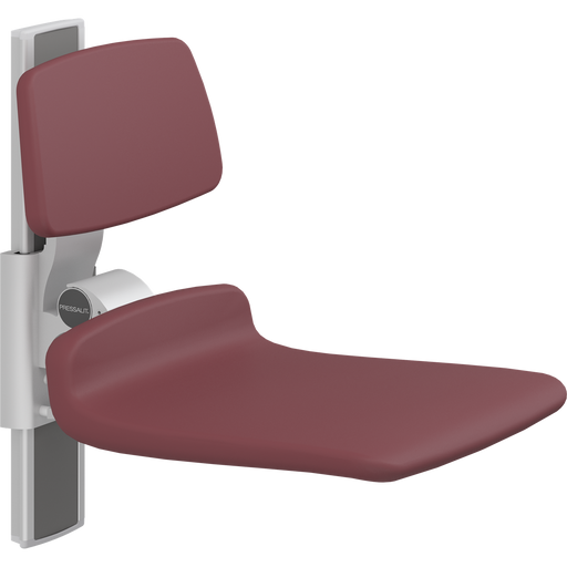 Pressalit PLUS Shower Seat 450 incl. Backrest, Manually Height Adjustable, Red (R7424035)