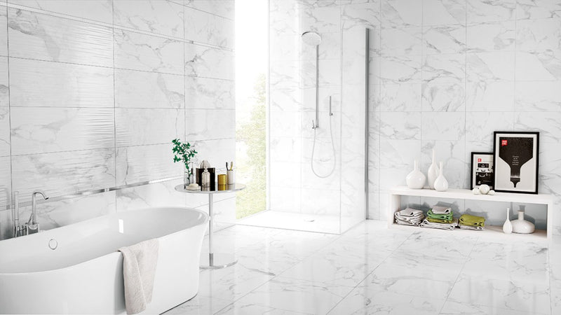 Daytona calacatta white marble effect tile 270x420mm - view 2