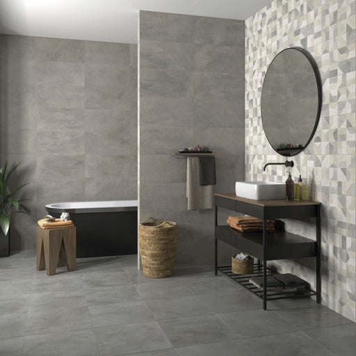 Daytona Grey Marble Effect Matt Ceramic Wall Tile 270x420mm