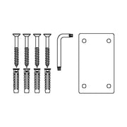 Pressalit Mounting Kit — 4 × Countersunk Screws Ø8 × 70 with SX10 Plugs, for Brick (V8604)