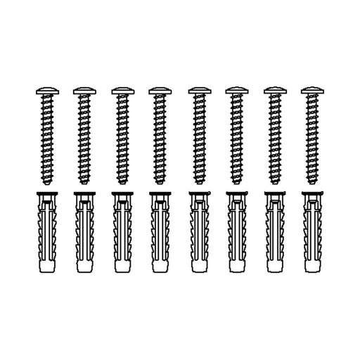 Pressalit Mounting Kit — 8 × Screws Ø5 × 50 with SX8 Plugs, for Brick (V8616)