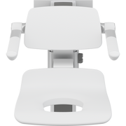 Pressalit PLUS Shower Seat 450 with Aperture incl. Backrest & Armrests, Manually Height & Sideways Adjustable, White (R7465000)