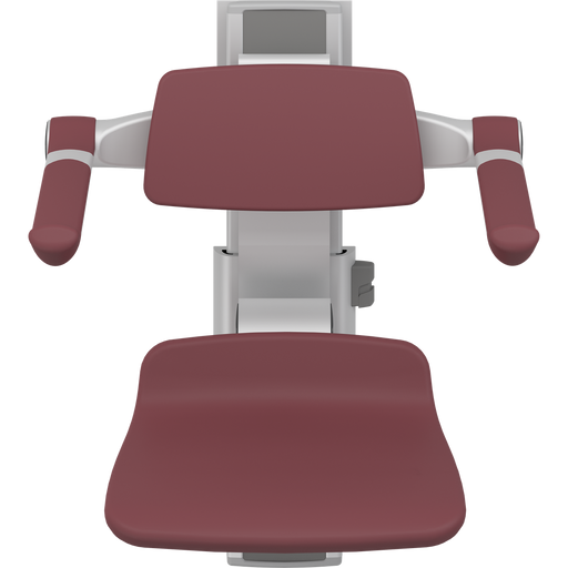 Pressalit PLUS Shower Seat 310 incl. Backrest & Armrests, Manually Height & Sideways Adjustable, Red (R7364035)