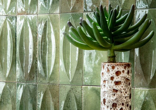 Deltona green eye decor gloss porcelain wall and floor brick tile 75x200mm - view 2