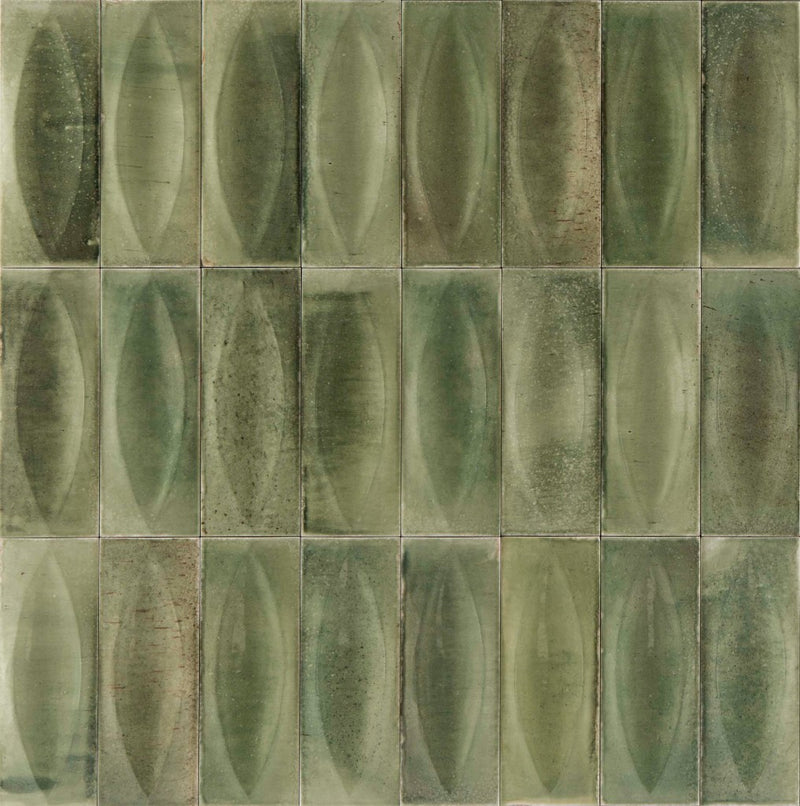 Deltona green eye decor gloss porcelain wall and floor brick tile 75x200mm - view 3