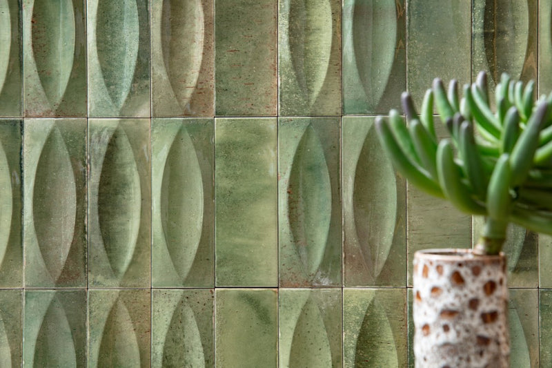 Deltona green eye decor gloss porcelain wall and floor brick tile 75x200mm - view 4