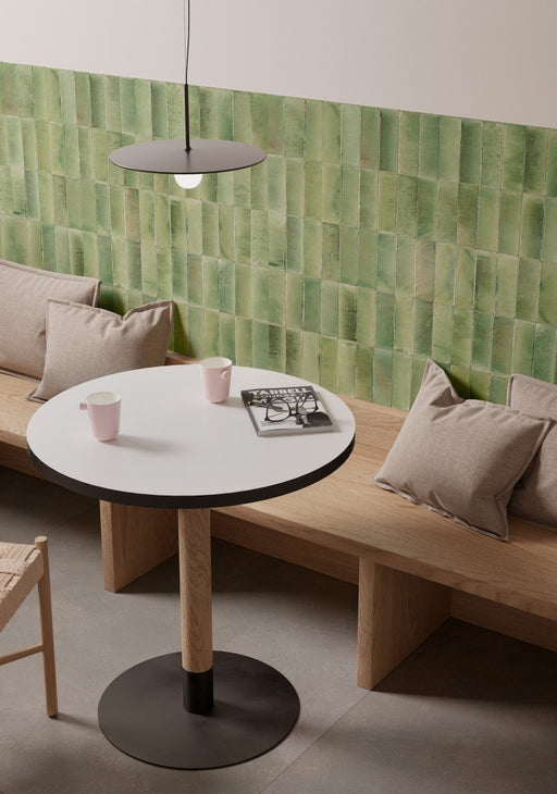 Deltona green gloss porcelain wall and floor brick tile 75x200mm - view 2