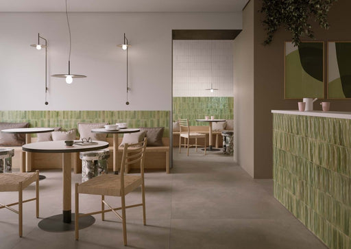 Deltona Green Gloss Porcelain Wall & Floor Tile 75x200mm