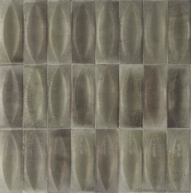 Deltona grey eye decor gloss porcelain wall and floor brick tile 75x200mm - view 3