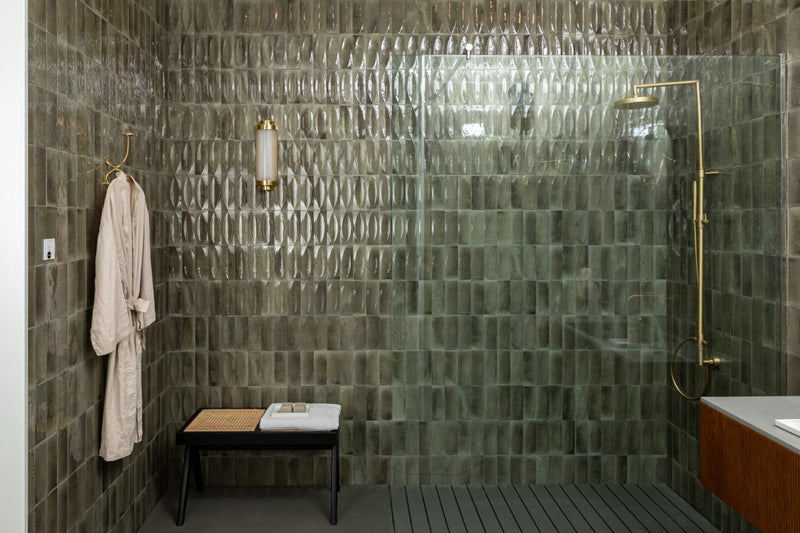 Deltona grey eye decor gloss porcelain wall and floor brick tile 75x200mm - view 4