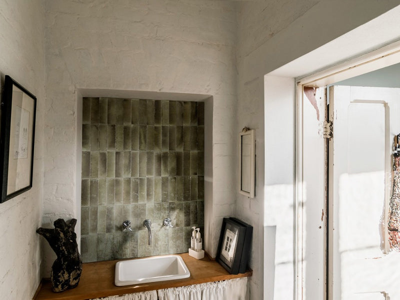 Deltona grey gloss porcelain wall and floor brick tile 75x200mm - view 3