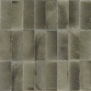 Deltona grey gloss porcelain wall and floor brick tile 75x200mm - view 4