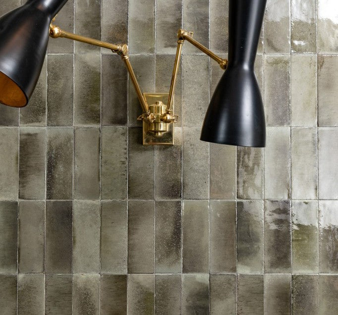 Deltona Grey Gloss Porcelain Wall & Floor Tile 75x200mm