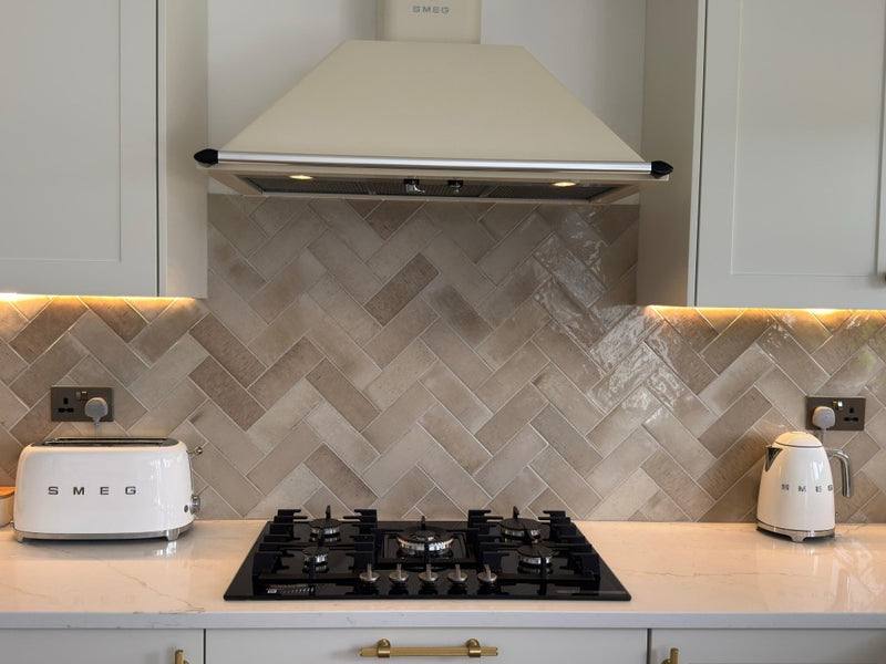 Deltona Warm Beige Gloss Porcelain Wall & Floor Tile 75x200mm