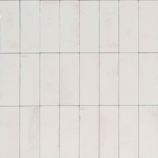 Deltona white gloss porcelain wall and floor brick tile 75x200mm - view 2