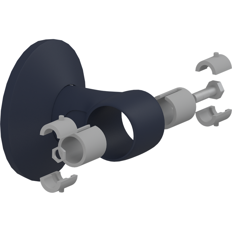 Pressalit PLUS Wall Mounting with Strap & Connecting Joints, Dark Blue (RT361108)