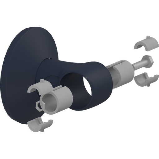 Pressalit PLUS Wall Mounting with Strap & Connecting Joints, Dark Blue (RT361108)