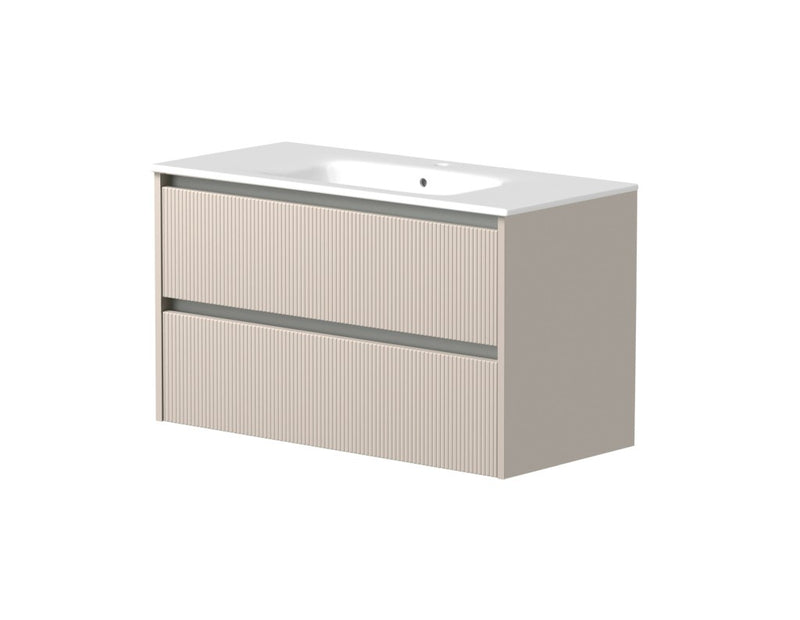Dursley 1000mm Two Drawer Wall Hung Unit & Basin in Cashmere