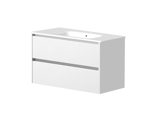 Dursley 1000mm Two Drawer Wall Hung Unit & Basin in Matt White