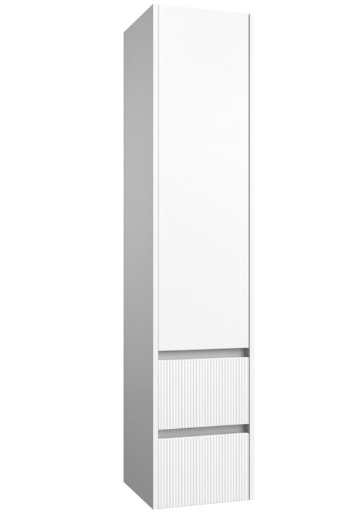 Dursley 350mm Two Drawer, One Door Wall Hung Column Unit in Matt White