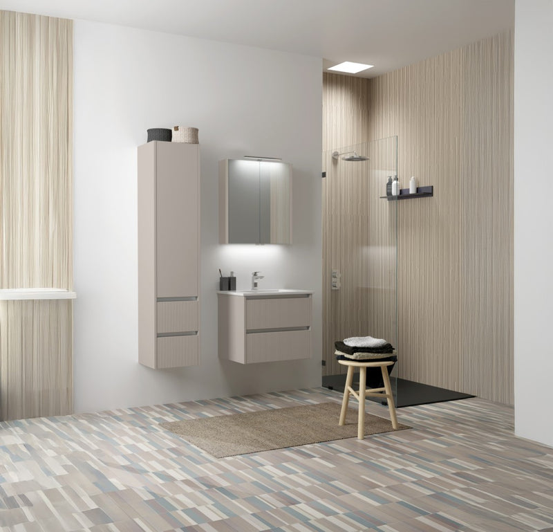 Dursley 600mm Two Drawer Wall Hung Unit & Basin in Cashmere