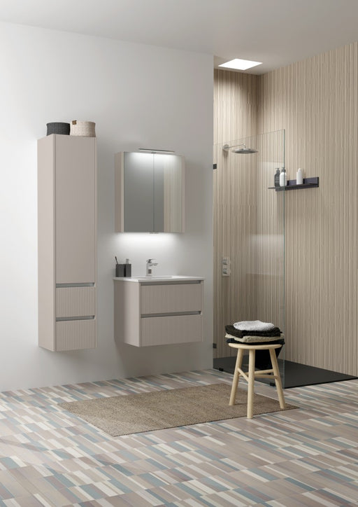 Dursley 600mm Two Drawer Wall Hung Unit & Basin in Cashmere - view 2